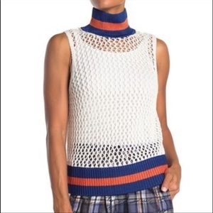 Burberry Trim Sleeveless Sweater